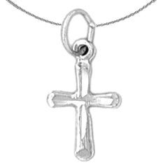Sterling Silver Cross Pendant (Rhodium or Yellow Gold-plated)