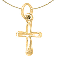 Sterling Silver Cross Pendant (Rhodium or Yellow Gold-plated)