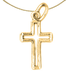 Sterling Silver Cross Pendant (Rhodium or Yellow Gold-plated)