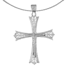 Kruzifix-Anhänger aus Sterlingsilber (rhodiniert oder gelbvergoldet)