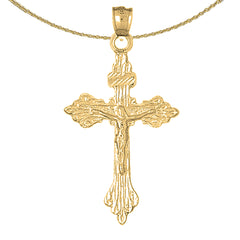 Kruzifix-Anhänger aus Sterlingsilber (rhodiniert oder gelbvergoldet)