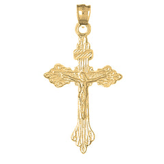 Yellow Gold-plated Silver Crucifix Pendant