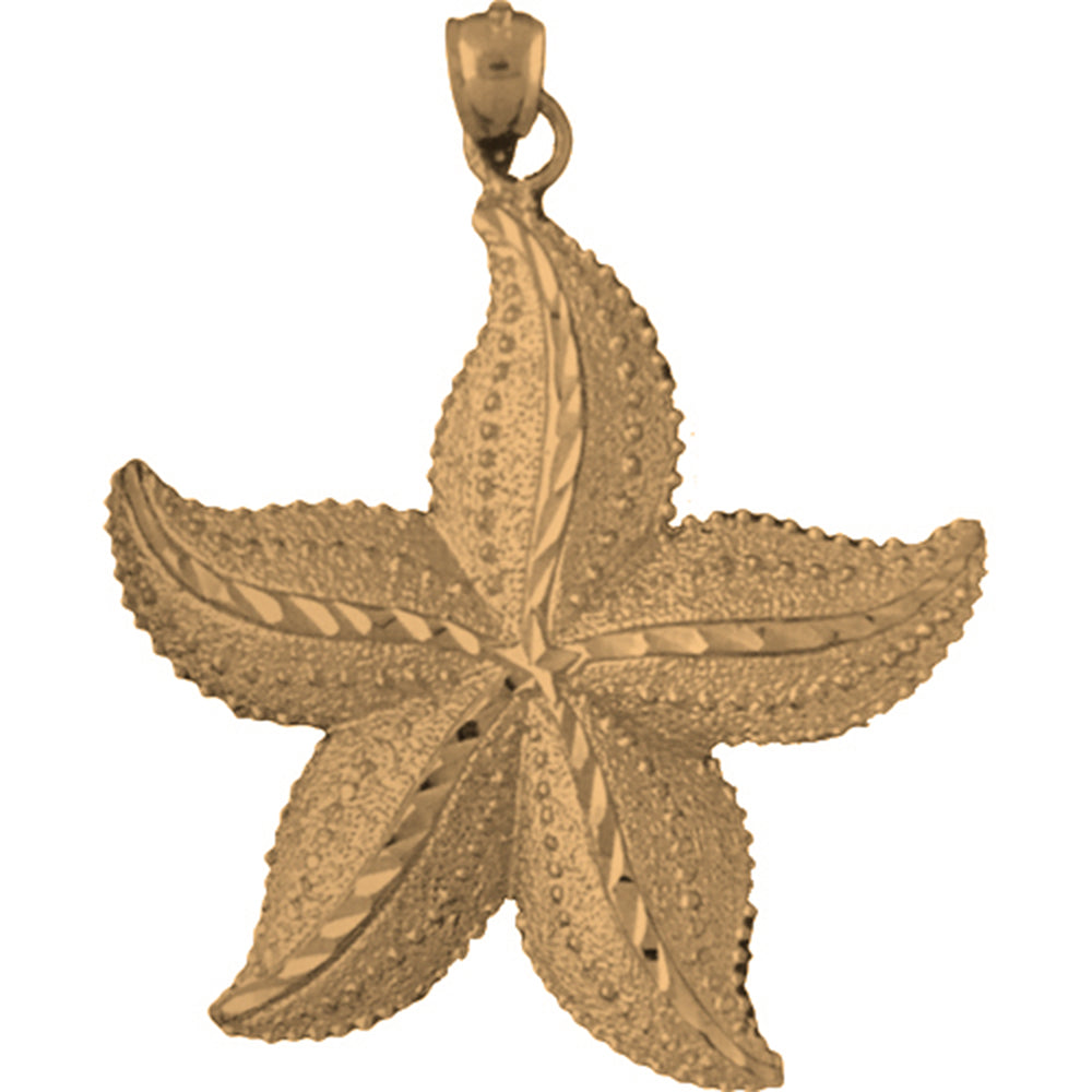 Yellow Gold-plated Silver Starfish Pendant