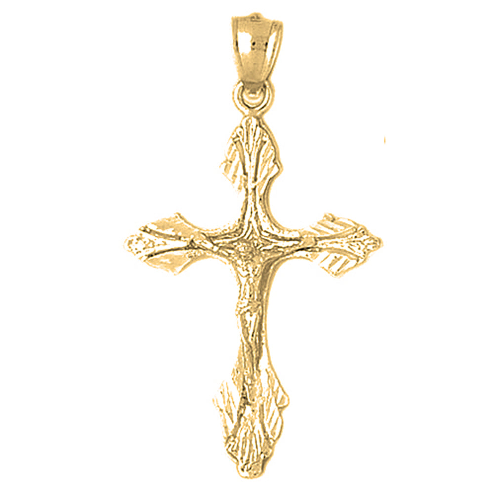 Yellow Gold-plated Silver Crucifix Pendant