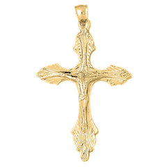Yellow Gold-plated Silver Crucifix Pendant