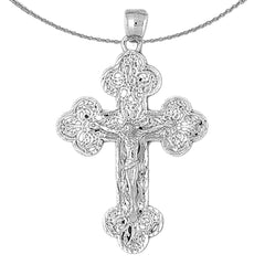 Sterling Silver Crucifix Pendant (Rhodium or Yellow Gold-plated)