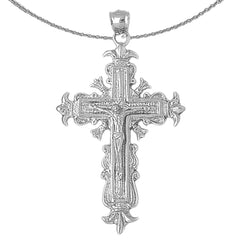 Sterling Silver Crucifix Pendant (Rhodium or Yellow Gold-plated)