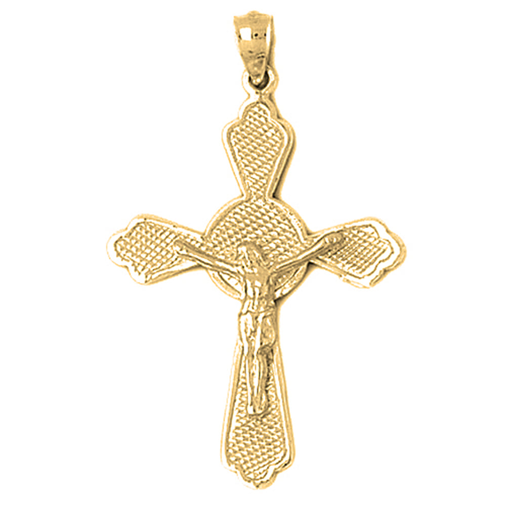 Yellow Gold-plated Silver Crucifix Pendant