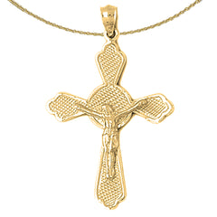 Sterling Silver Crucifix Pendant (Rhodium or Yellow Gold-plated)