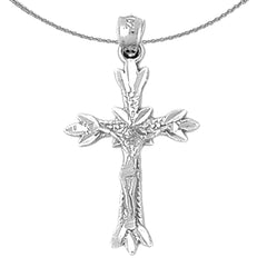 Sterling Silver Crucifix Pendant (Rhodium or Yellow Gold-plated)