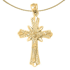 Sterling Silver Crucifix Pendant (Rhodium or Yellow Gold-plated)
