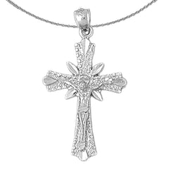 Sterling Silver Crucifix Pendant (Rhodium or Yellow Gold-plated)