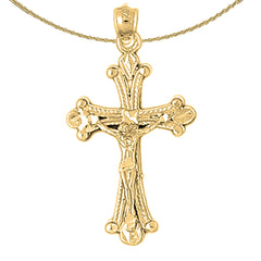 Sterling Silver Crucifix Pendant (Rhodium or Yellow Gold-plated)