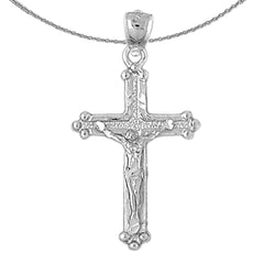 Sterling Silver Crucifix Pendant (Rhodium or Yellow Gold-plated)
