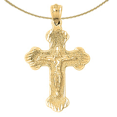 Sterling Silver Crucifix Pendant (Rhodium or Yellow Gold-plated)