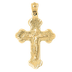 Yellow Gold-plated Silver Crucifix Pendant