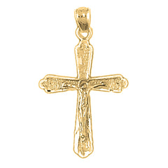 Yellow Gold-plated Silver Crucifix Pendant