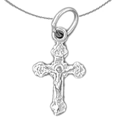 Sterling Silver Crucifix Pendant (Rhodium or Yellow Gold-plated)
