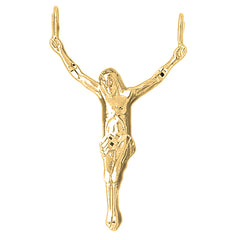 Yellow Gold-plated Silver Jesus Pendant