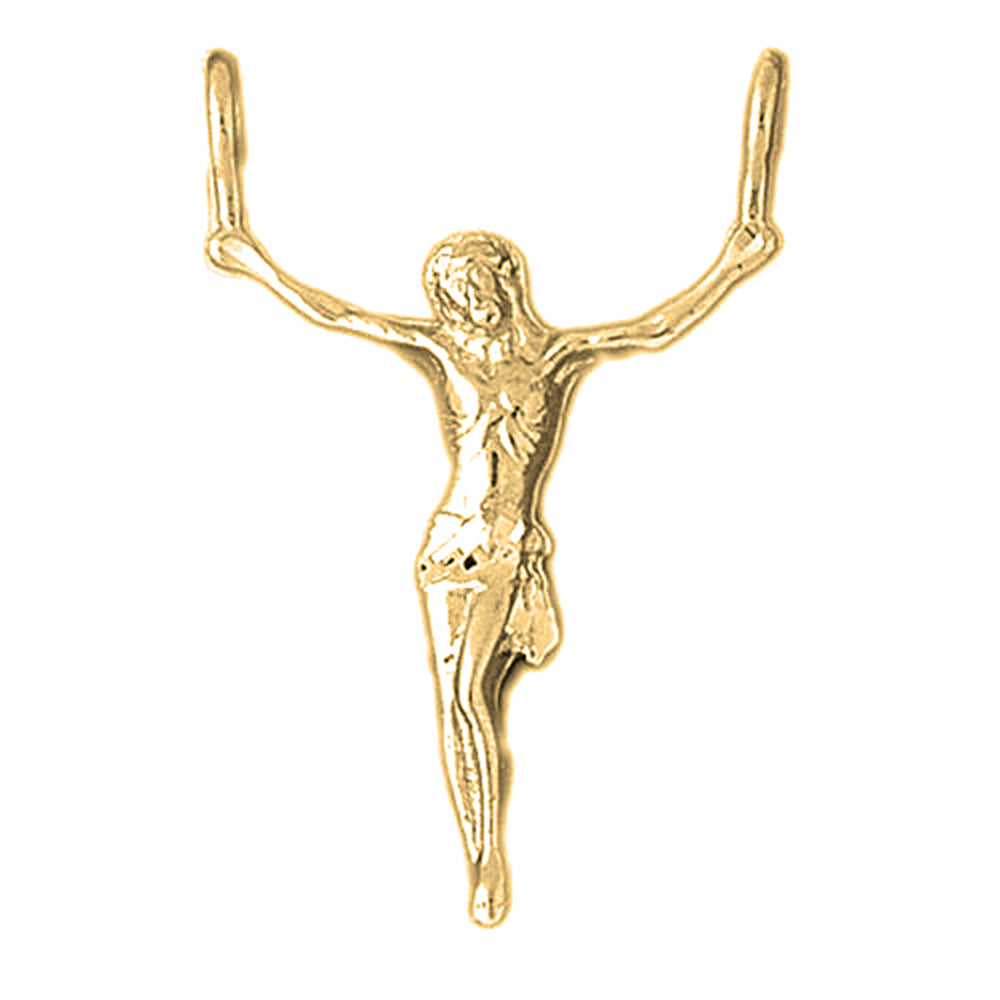 Yellow Gold-plated Silver Jesus Pendant