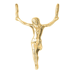 Yellow Gold-plated Silver Jesus Pendant