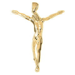 Yellow Gold-plated Silver Jesus Pendant