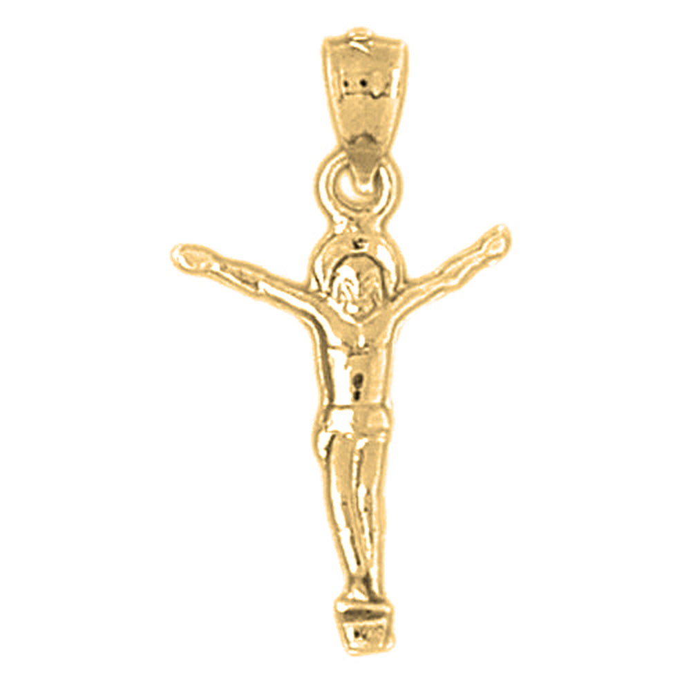 Yellow Gold-plated Silver Jesus Pendant
