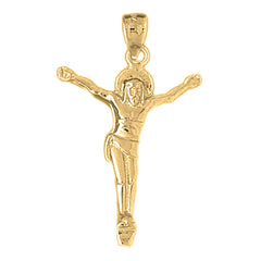 Yellow Gold-plated Silver Jesus Pendant