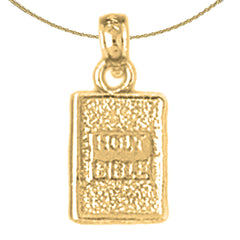 3D-Anhänger „Heilige Bibel“ aus Sterlingsilber (rhodiniert oder gelbvergoldet)