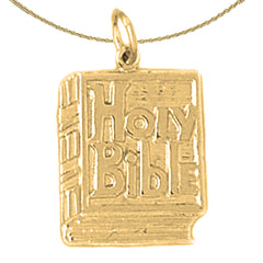 Colgante de la Santa Biblia de plata de ley (bañado en rodio o oro amarillo)