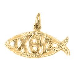 Yellow Gold-plated Silver Ixoye Fish Pendant
