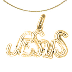 Sterling Silver Jesus Pendant (Rhodium or Yellow Gold-plated)