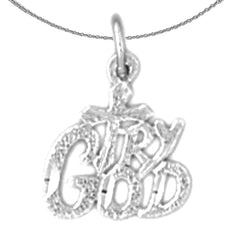 Sterling Silver Try God Pendant (Rhodium or Yellow Gold-plated)