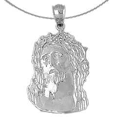 Sterling Silver Jesus Pendant (Rhodium or Yellow Gold-plated)