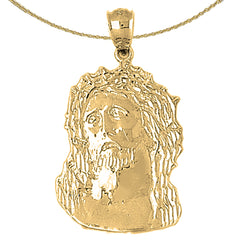 Sterling Silver Jesus Pendant (Rhodium or Yellow Gold-plated)