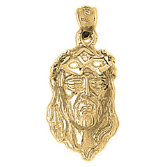 Yellow Gold-plated Silver Jesus Pendant