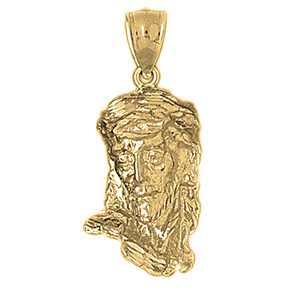 Yellow Gold-plated Silver Jesus Pendant