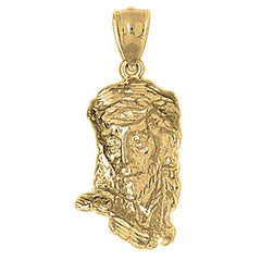 Yellow Gold-plated Silver Jesus Pendant
