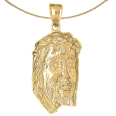 Sterling Silver Jesus Pendant (Rhodium or Yellow Gold-plated)