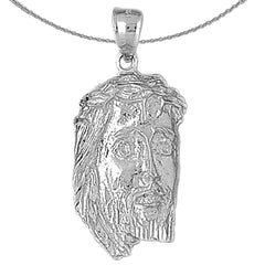 Sterling Silver Jesus Pendant (Rhodium or Yellow Gold-plated)