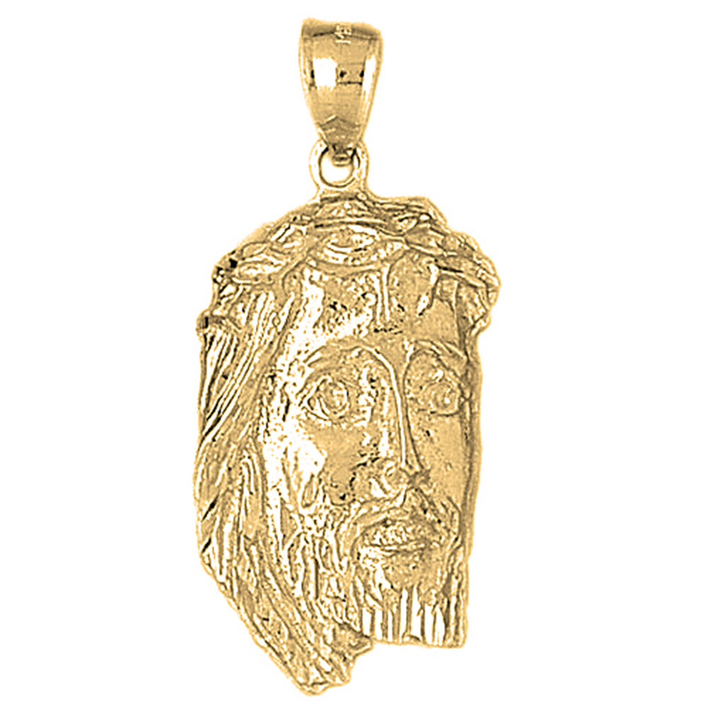 Yellow Gold-plated Silver Jesus Pendant