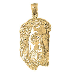 Yellow Gold-plated Silver Jesus Pendant