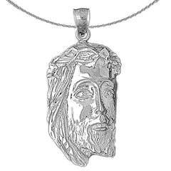 Sterling Silver Jesus Pendant (Rhodium or Yellow Gold-plated)