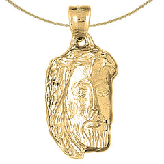Sterling Silver Jesus Pendant (Rhodium or Yellow Gold-plated)
