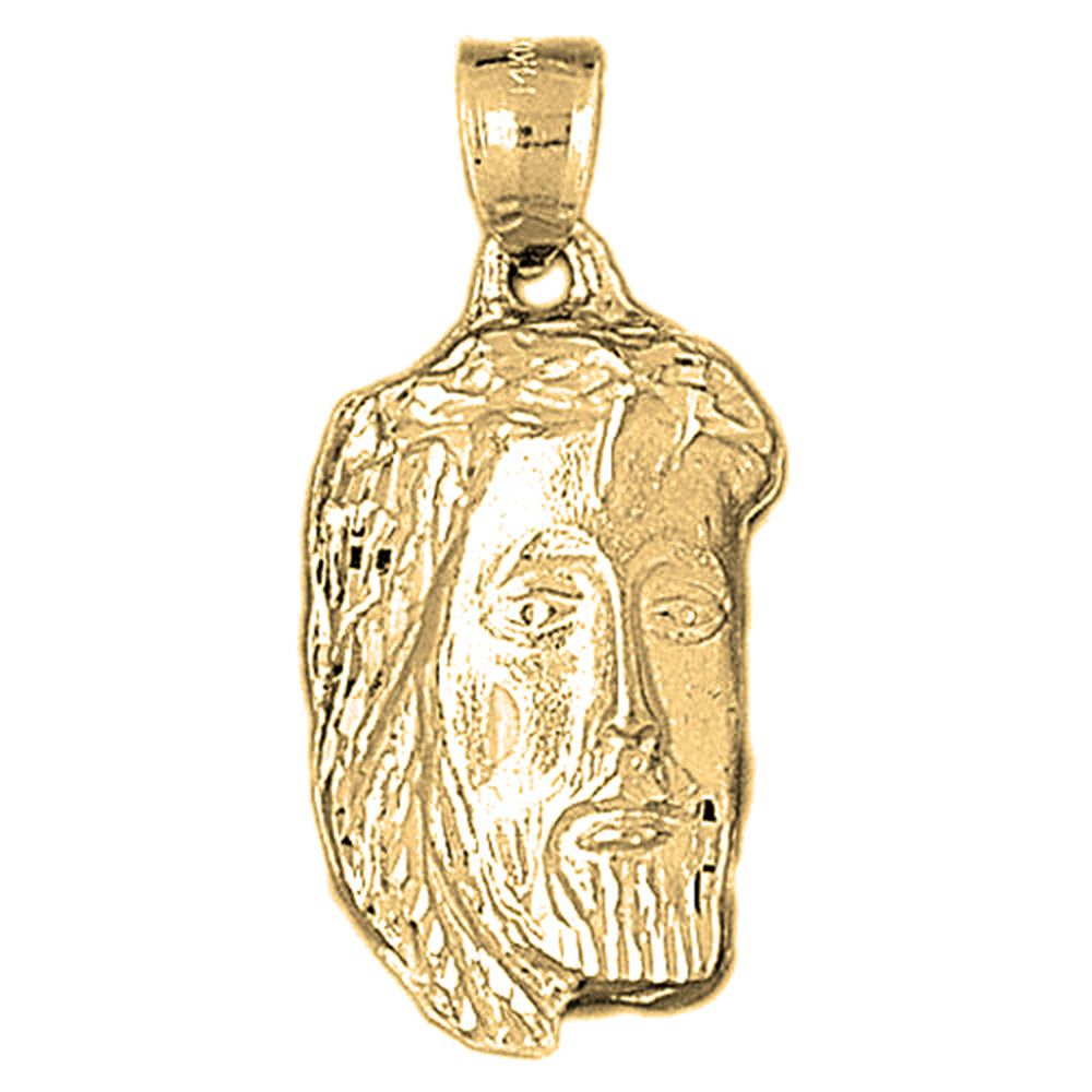 Yellow Gold-plated Silver Jesus Pendant