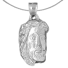 Sterling Silver Jesus Pendant (Rhodium or Yellow Gold-plated)