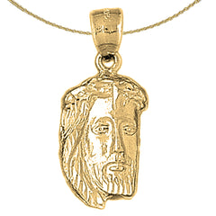 Sterling Silver Jesus Pendant (Rhodium or Yellow Gold-plated)