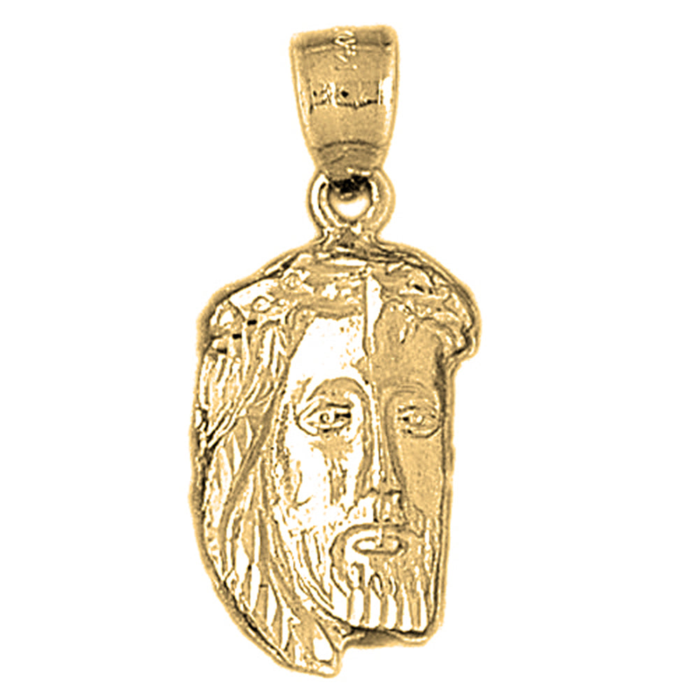 Yellow Gold-plated Silver Jesus Pendant