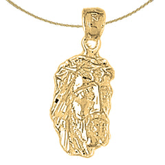 Sterling Silver Jesus Pendant (Rhodium or Yellow Gold-plated)