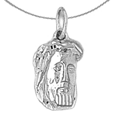 Sterling Silver Jesus Pendant (Rhodium or Yellow Gold-plated)